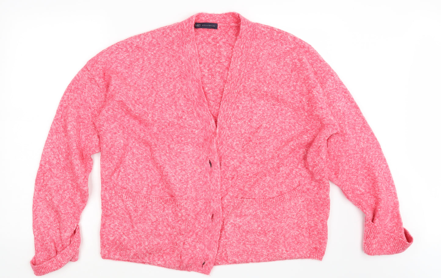 M&S Womens Pink   Cardigan Jumper Size L
