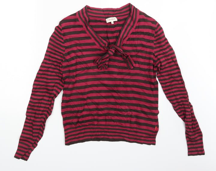 Jackpot Womens Multicoloured Striped Pullover Sweatshirt Size M