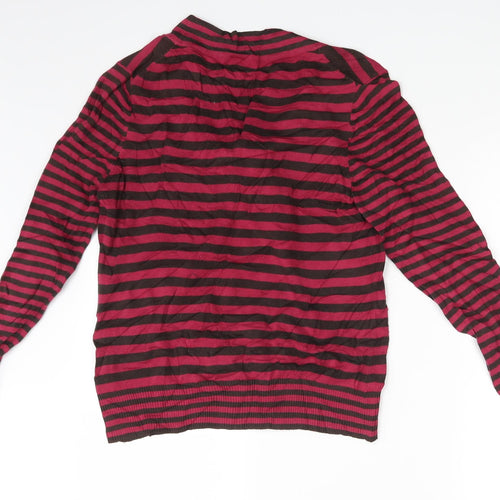 Jackpot Womens Multicoloured Striped  Pullover Sweatshirt Size M