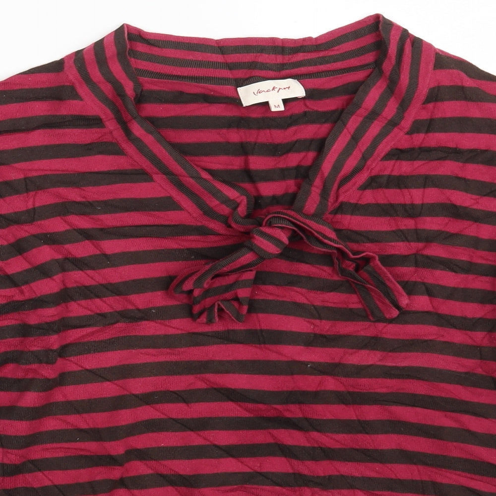 Jackpot Womens Multicoloured Striped  Pullover Sweatshirt Size M