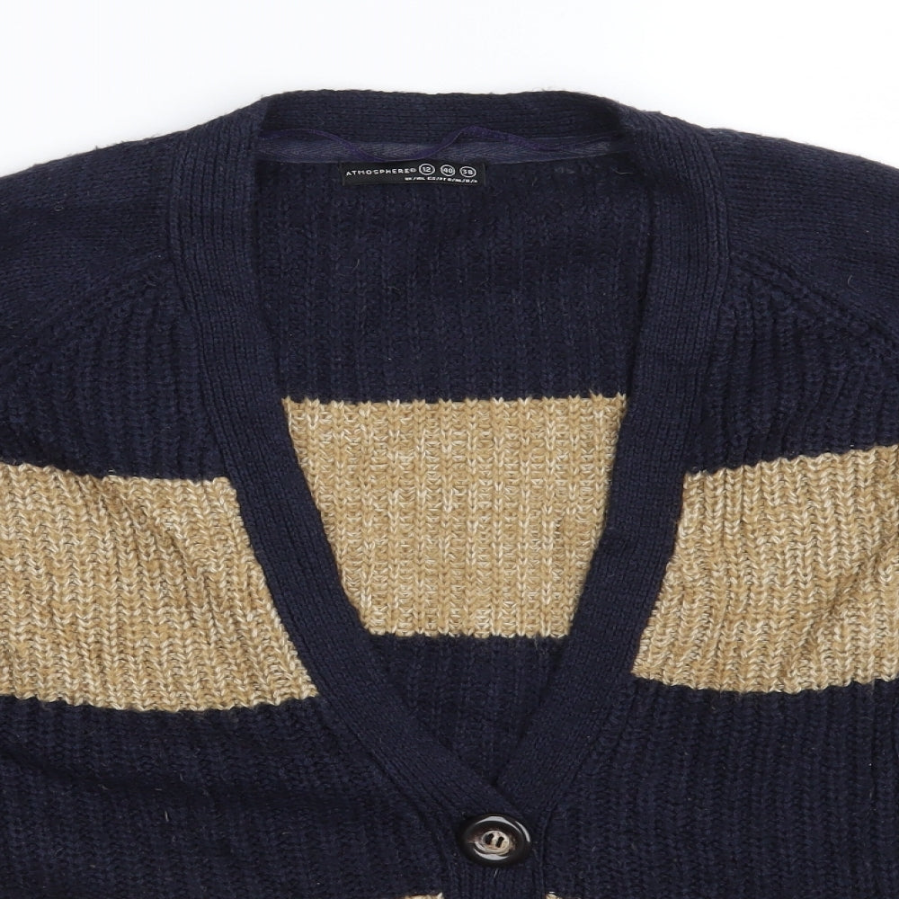 Atmosphere Womens Multicoloured Striped  Cardigan Jumper Size 12