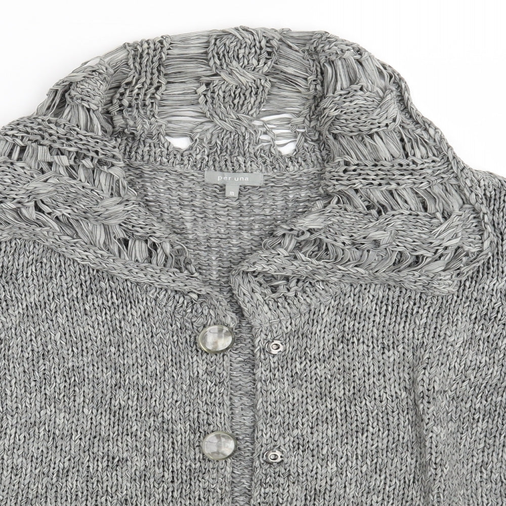 Per Una Womens Grey   Cardigan Jumper Size M