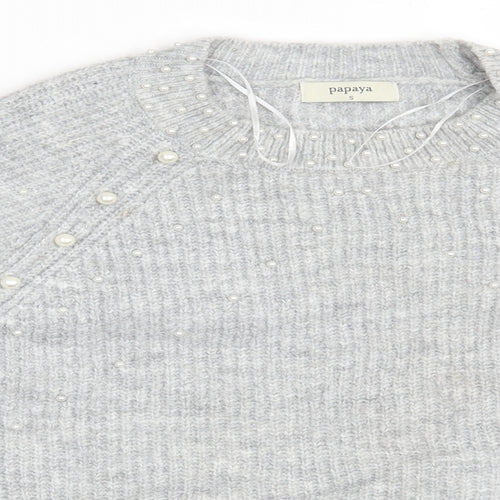 Papaya Womens Grey   Pullover Jumper Size S