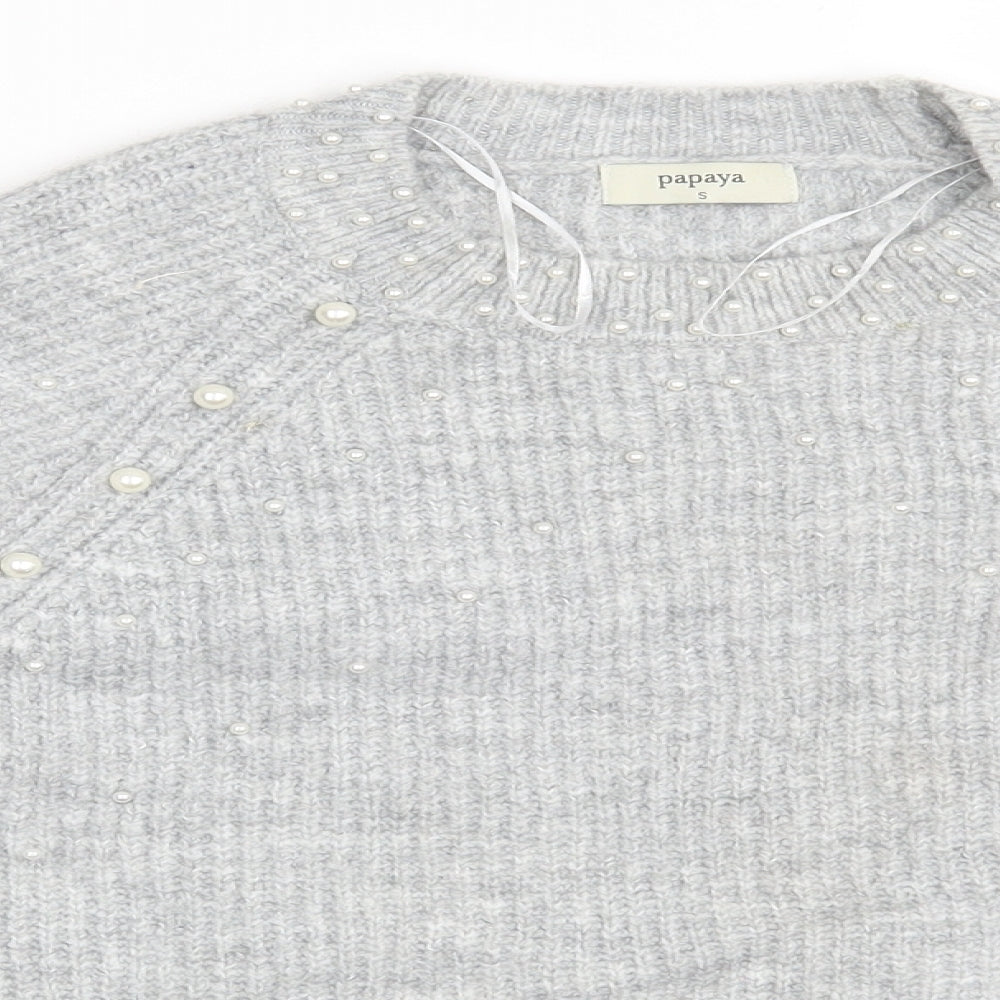 Papaya Womens Grey   Pullover Jumper Size S