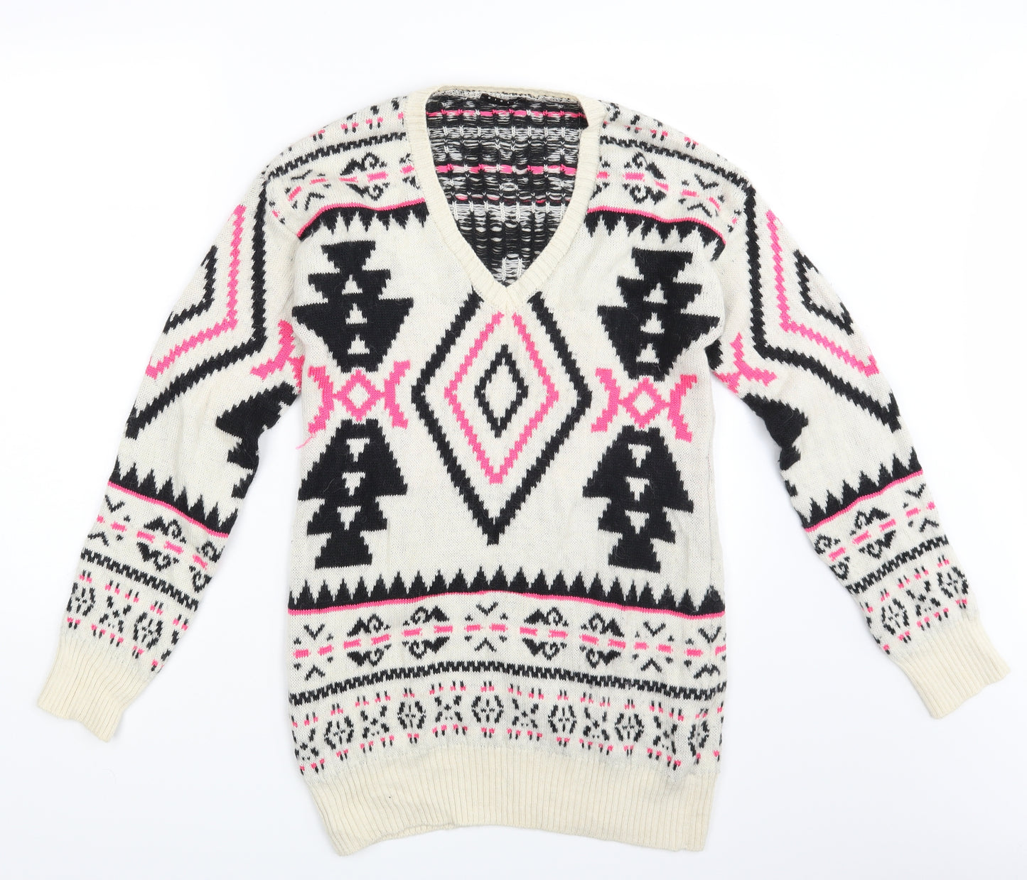 Sisley Womens Multicoloured Argyle/Diamond  Pullover Jumper Size M