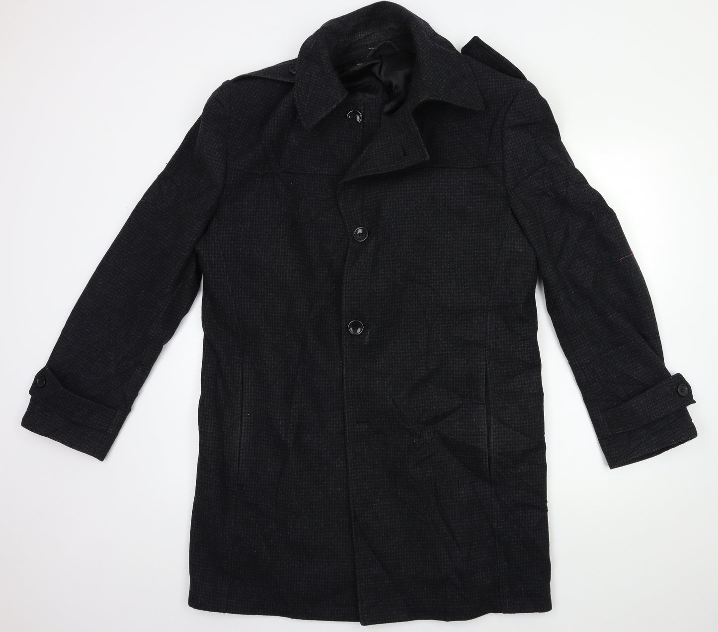 blackwater Mens Black   Overcoat Coat Size L