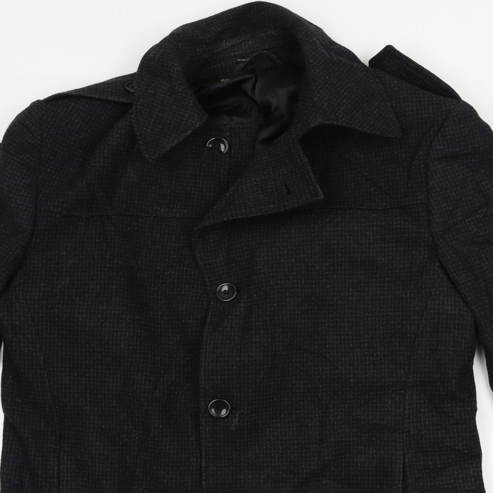 blackwater Mens Black   Overcoat Coat Size L