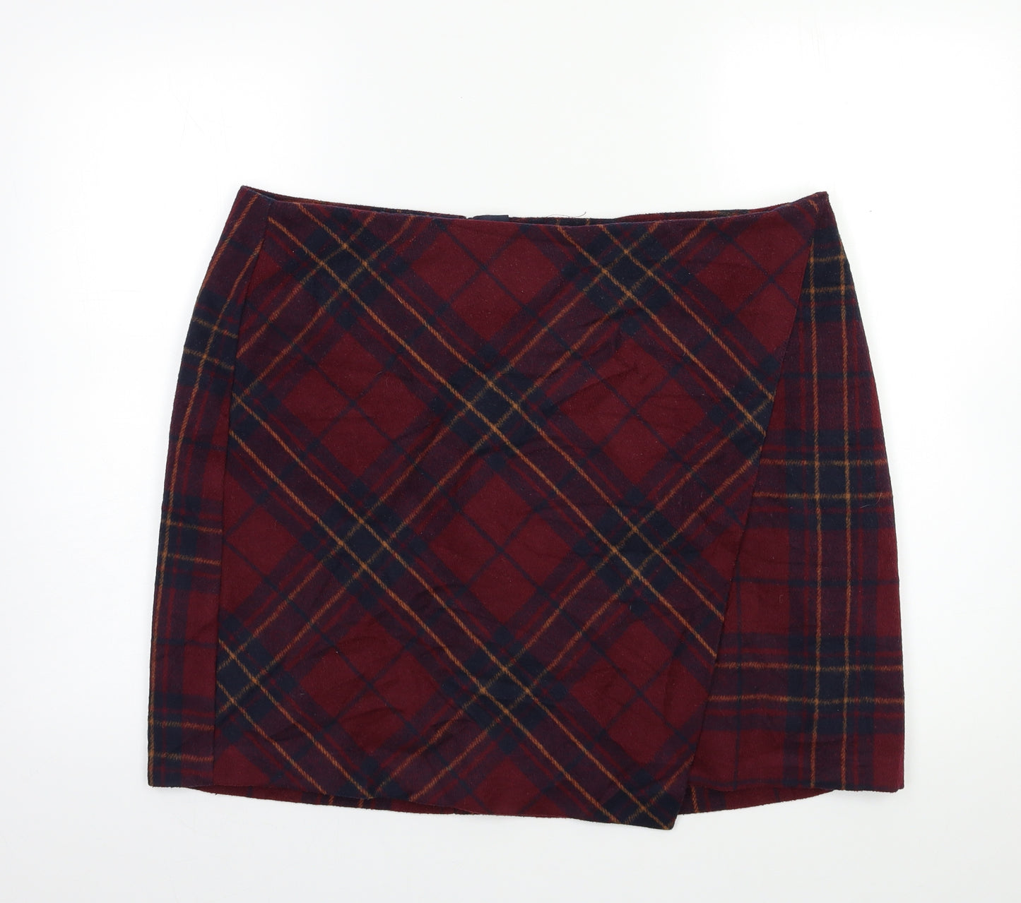 George Womens Red Check  Mini Skirt Size 18