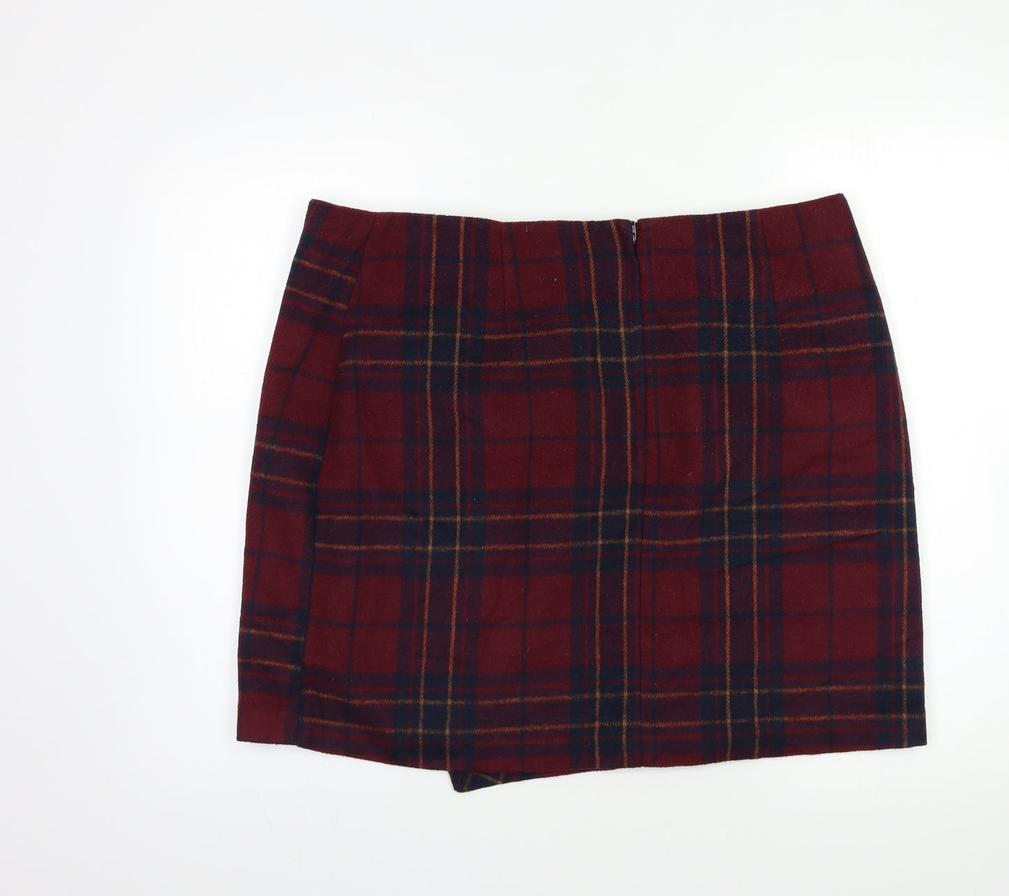 George Womens Red Check  Mini Skirt Size 18