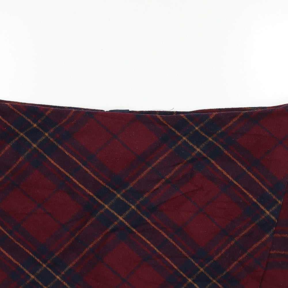 George Womens Red Check  Mini Skirt Size 18