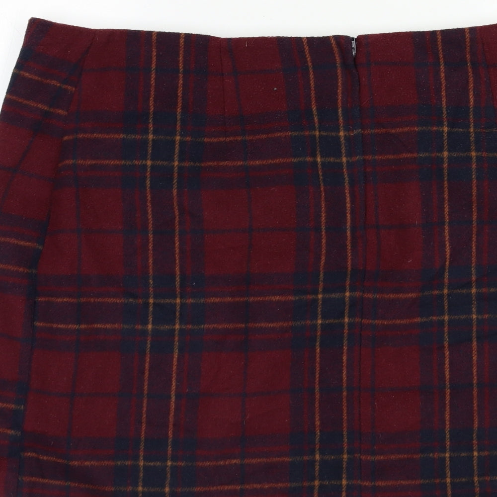 George Womens Red Check  Mini Skirt Size 18