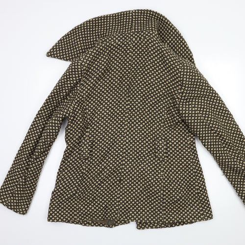 Marks and Spencer Womens Brown Geometric  Overcoat Coat Size 16