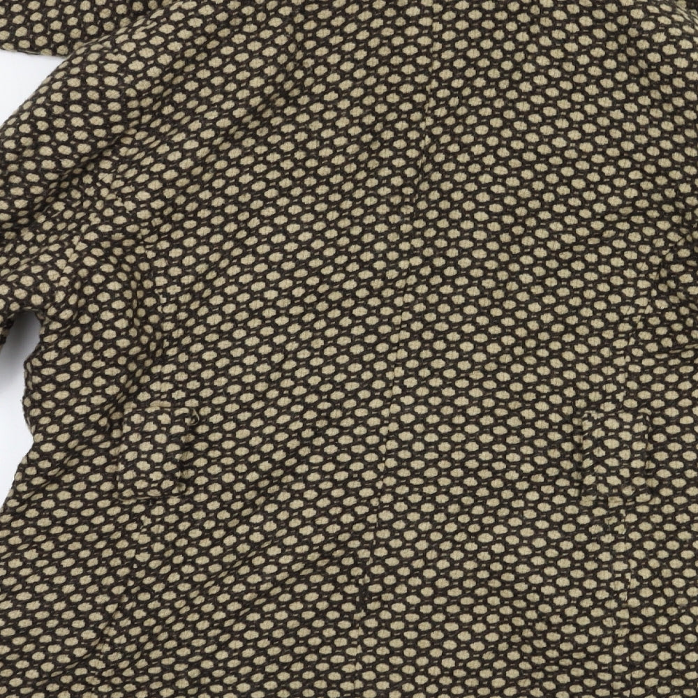 Marks and Spencer Womens Brown Geometric  Overcoat Coat Size 16