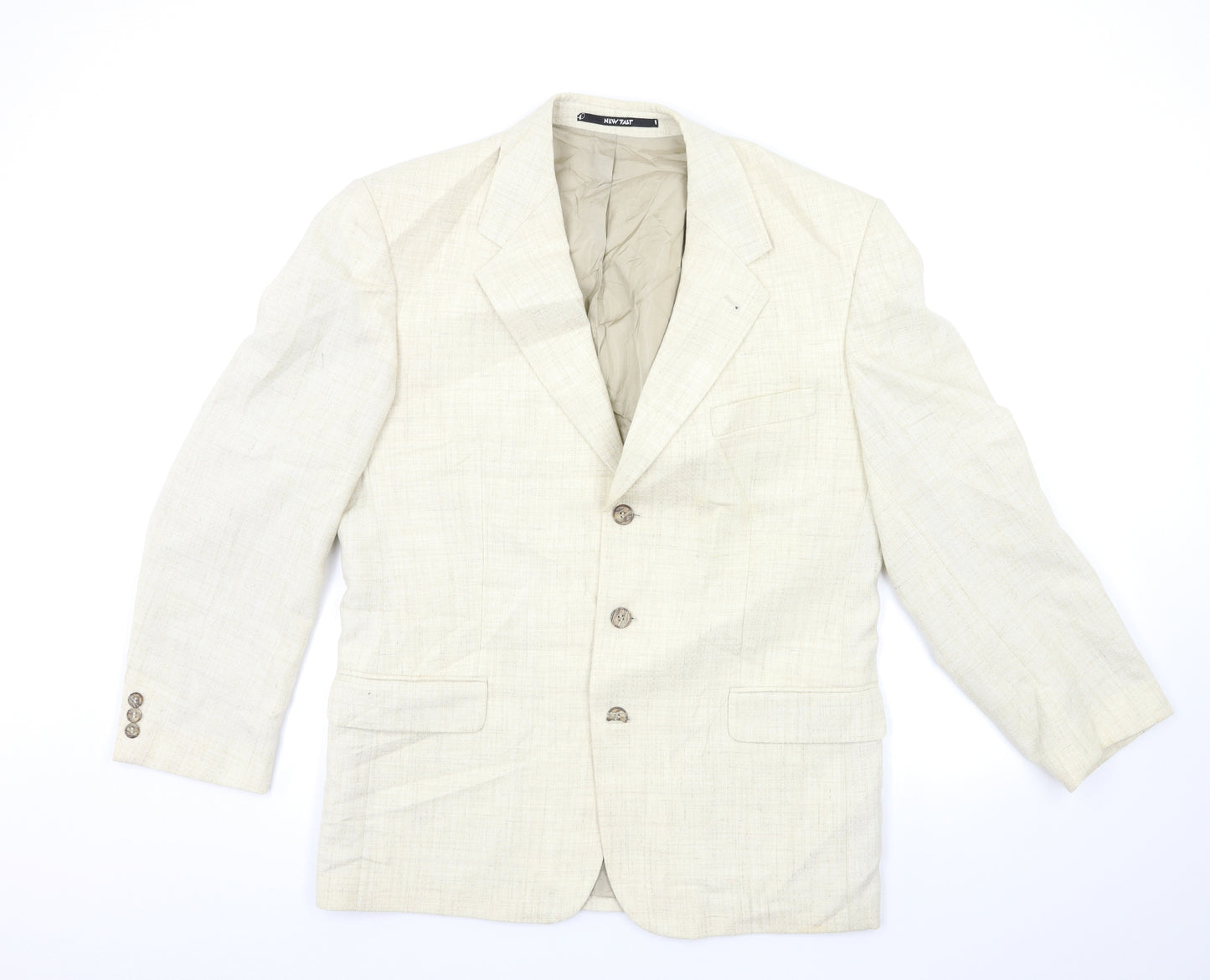 NEW TEAST Mens Beige   Jacket Suit Jacket Size 40