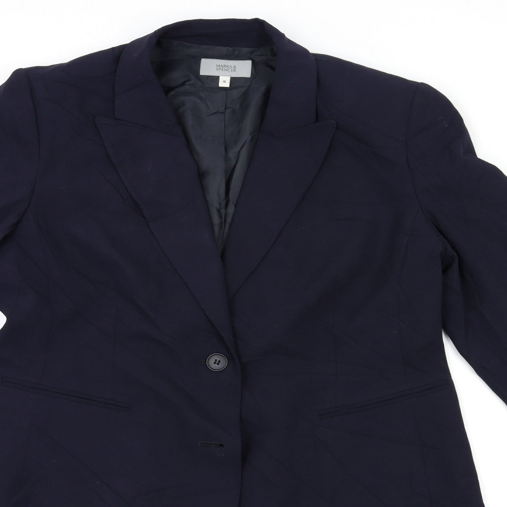 Marks and Spencer Womens Blue   Overcoat Coat Size 16