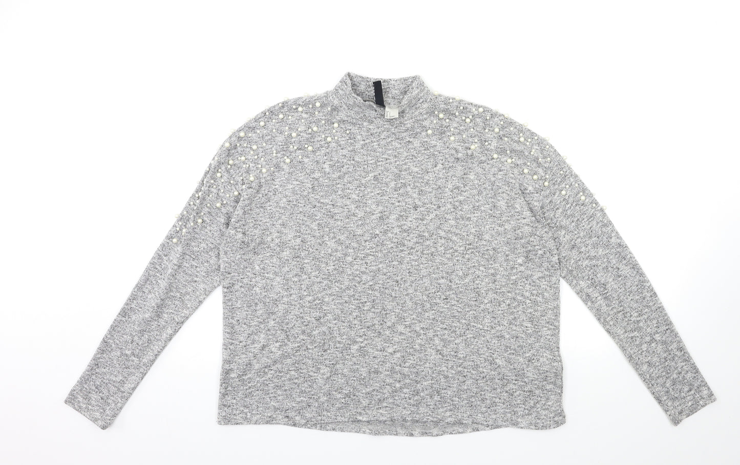 H&M Womens Grey  Knit Pullover Jumper Size S