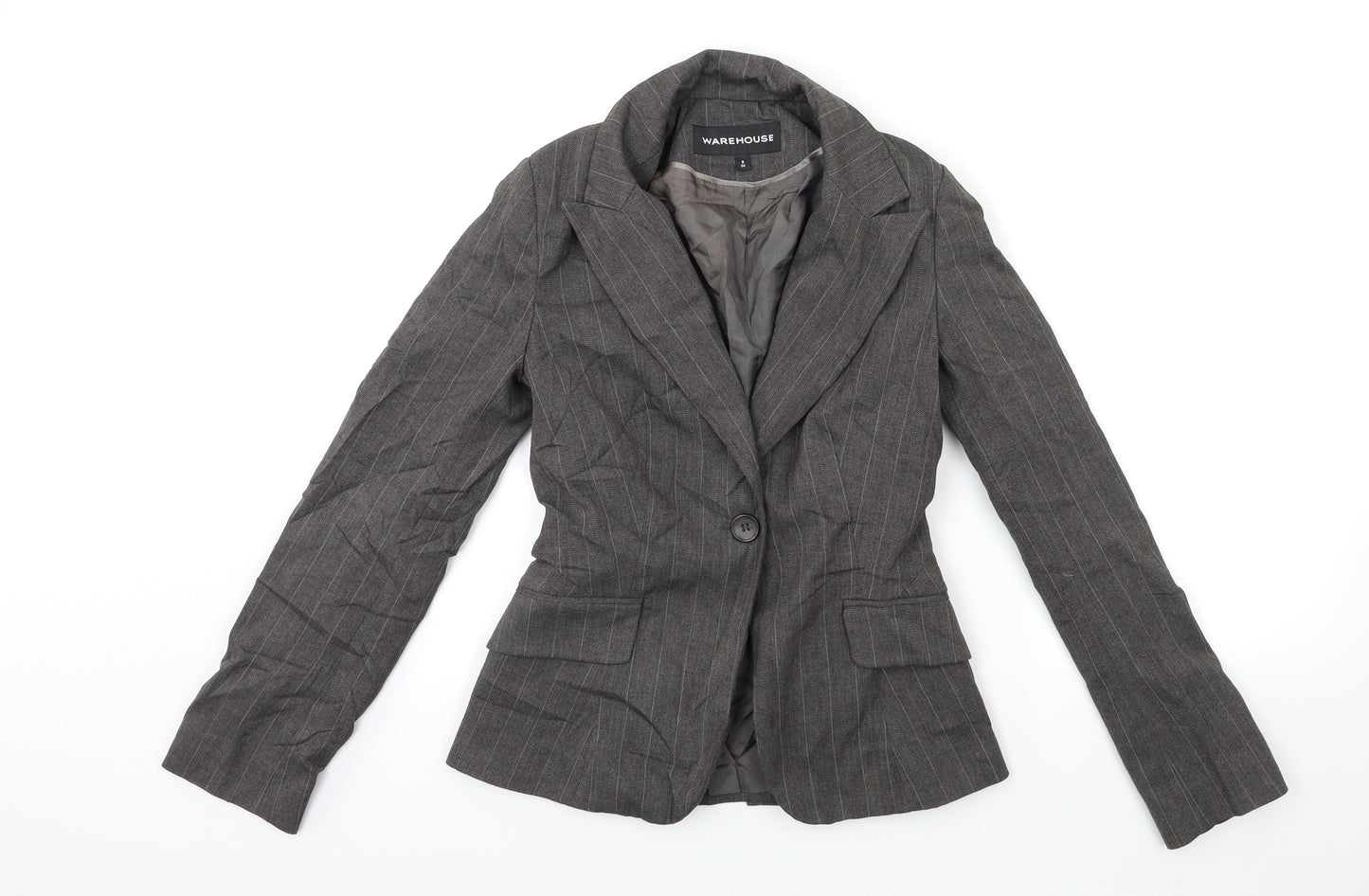 Warehouse Womens Grey   Jacket Blazer Size 6