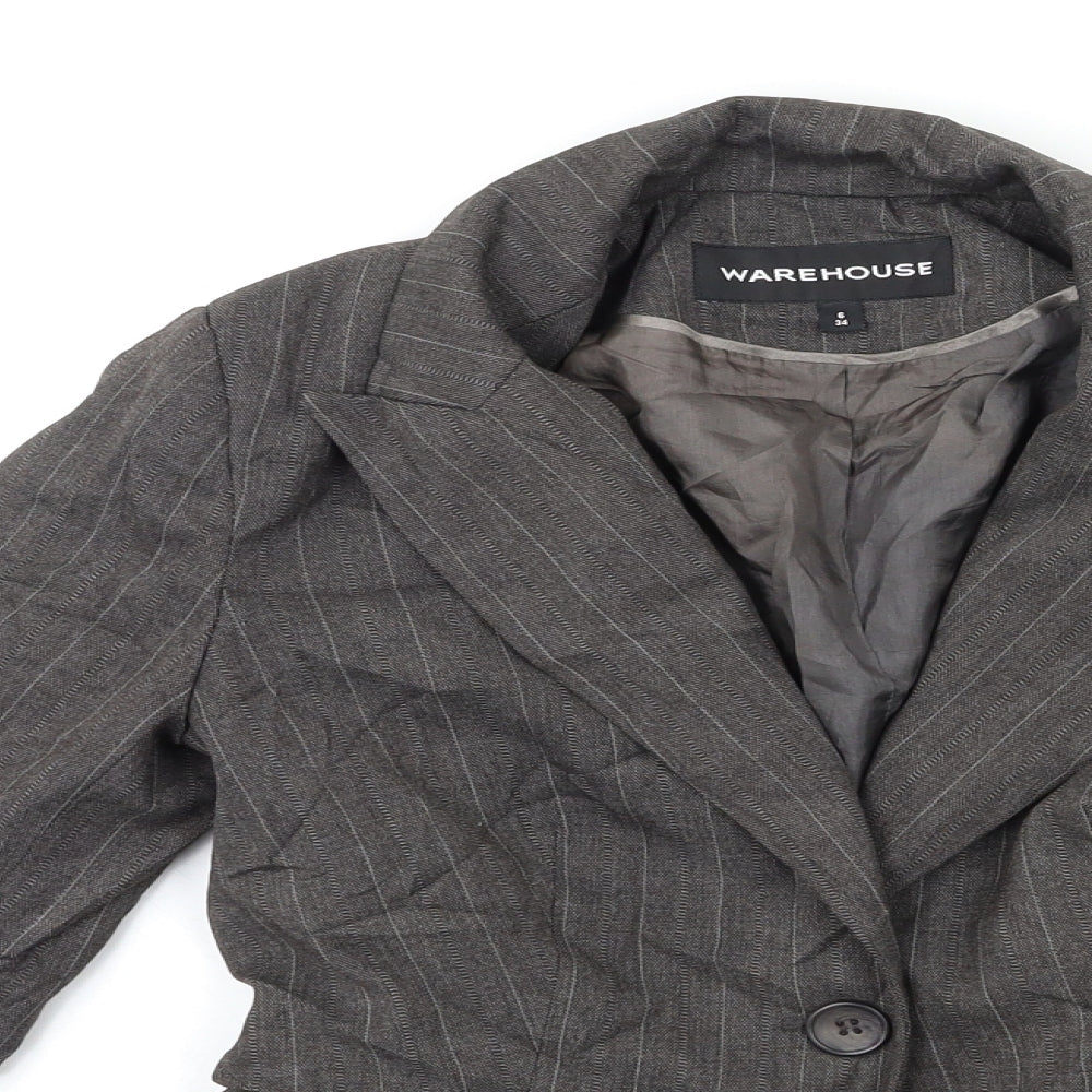Warehouse Womens Grey   Jacket Blazer Size 6
