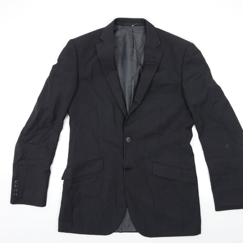 Marks and Spencer Mens Black Striped  Jacket Suit Jacket Size 38