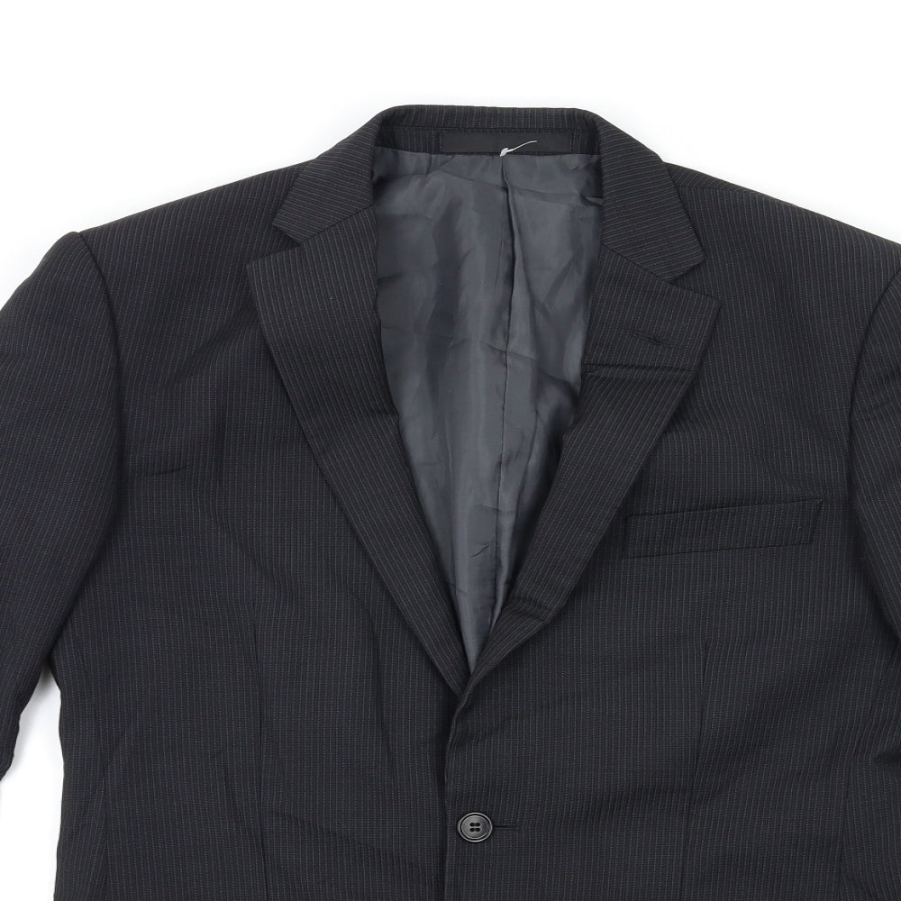 Marks and Spencer Mens Black Striped  Jacket Suit Jacket Size 38