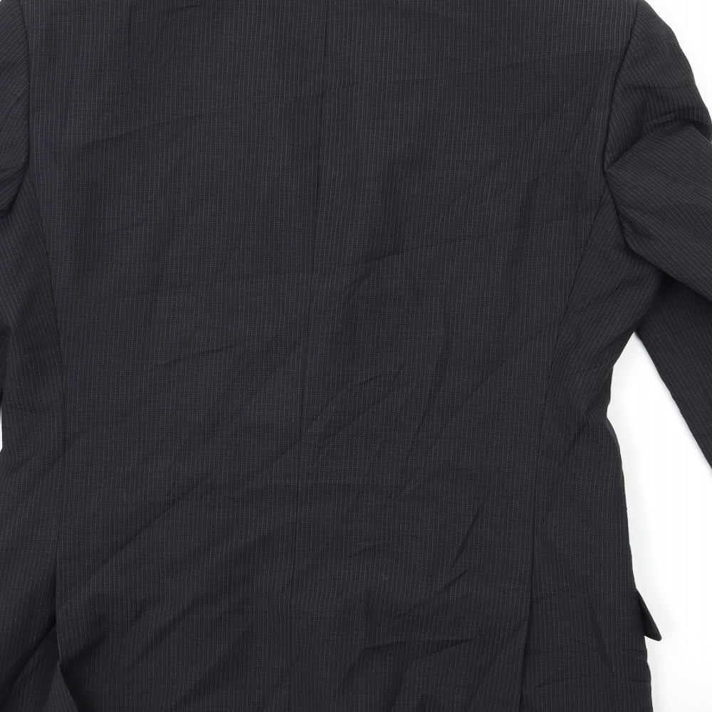 Marks and Spencer Mens Black Striped  Jacket Suit Jacket Size 38