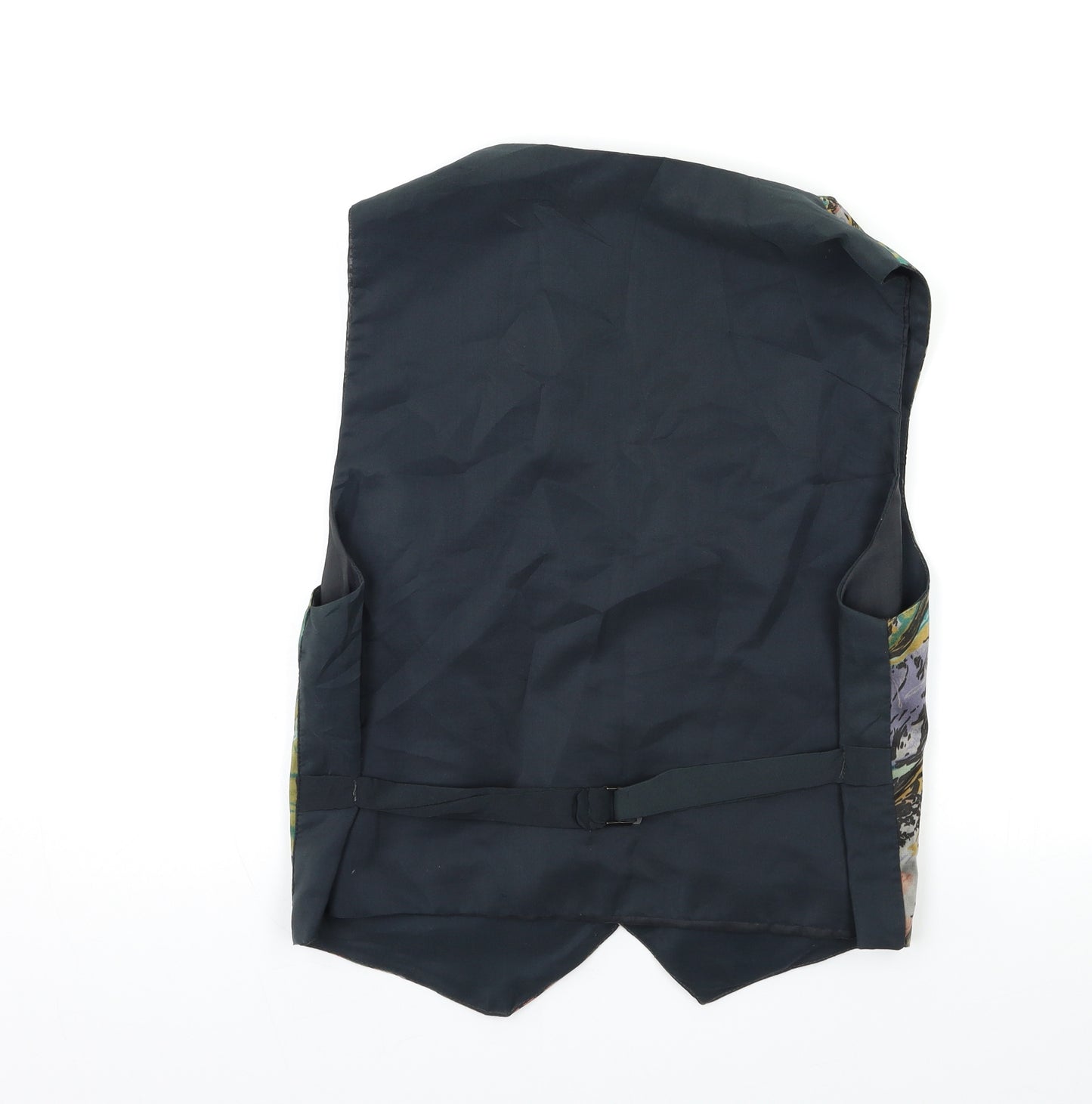 Preworn Mens Multicoloured Geometric  Jacket Suit Waistcoat Size 36