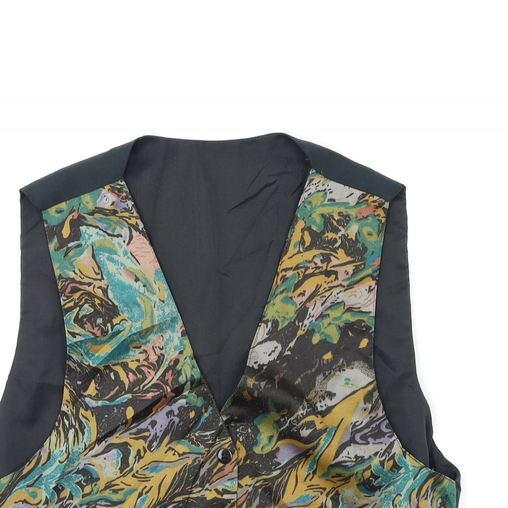 Preworn Mens Multicoloured Geometric  Jacket Suit Waistcoat Size 36