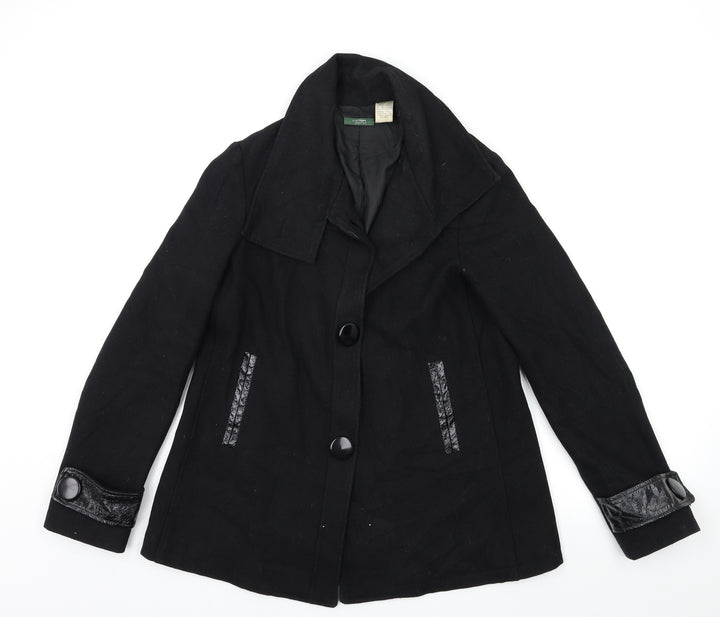La Redoute Womens Black Overcoat Coat Size 6