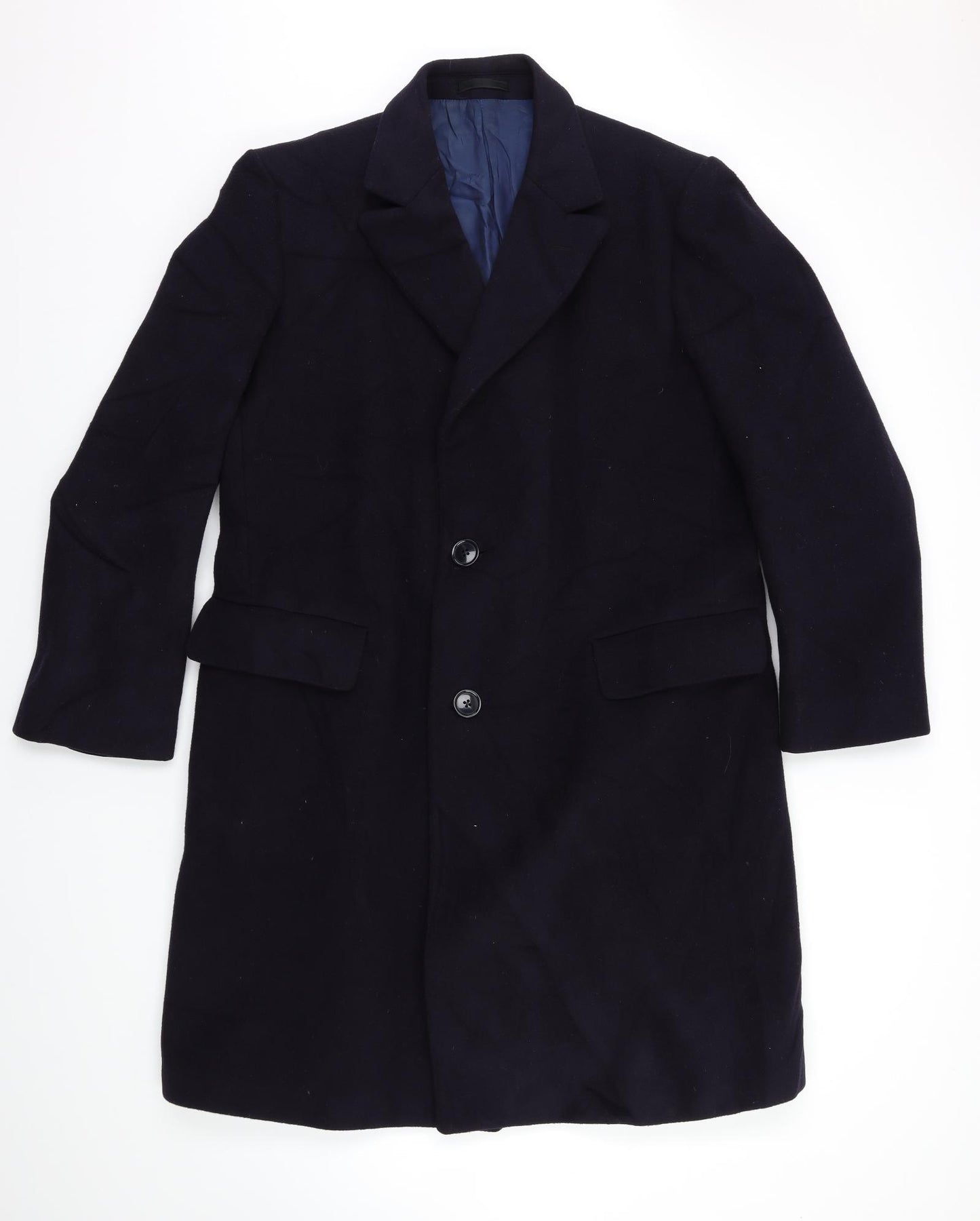 Crombie Mens Blue   Overcoat Coat Size L