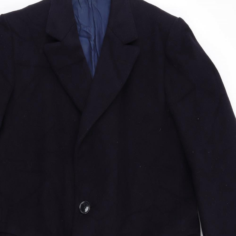 Crombie Mens Blue   Overcoat Coat Size L