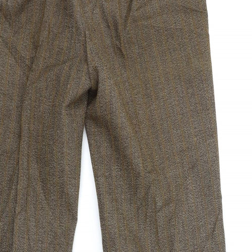 Preworn Womens Brown Striped Rayon Trousers  Size 32 in L30 in