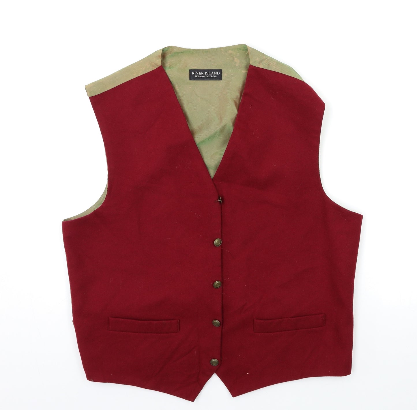 River Island Mens Red   Jacket Suit Waistcoat Size M