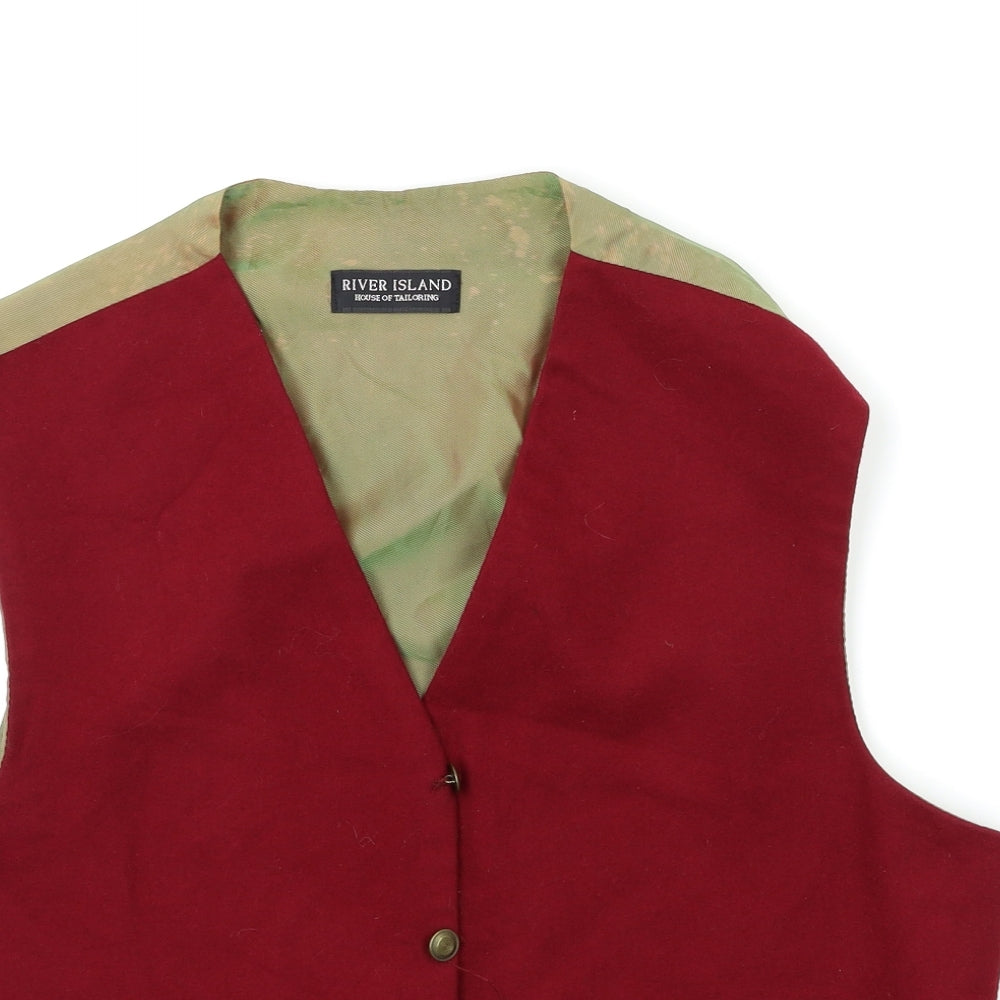 River Island Mens Red   Jacket Suit Waistcoat Size M