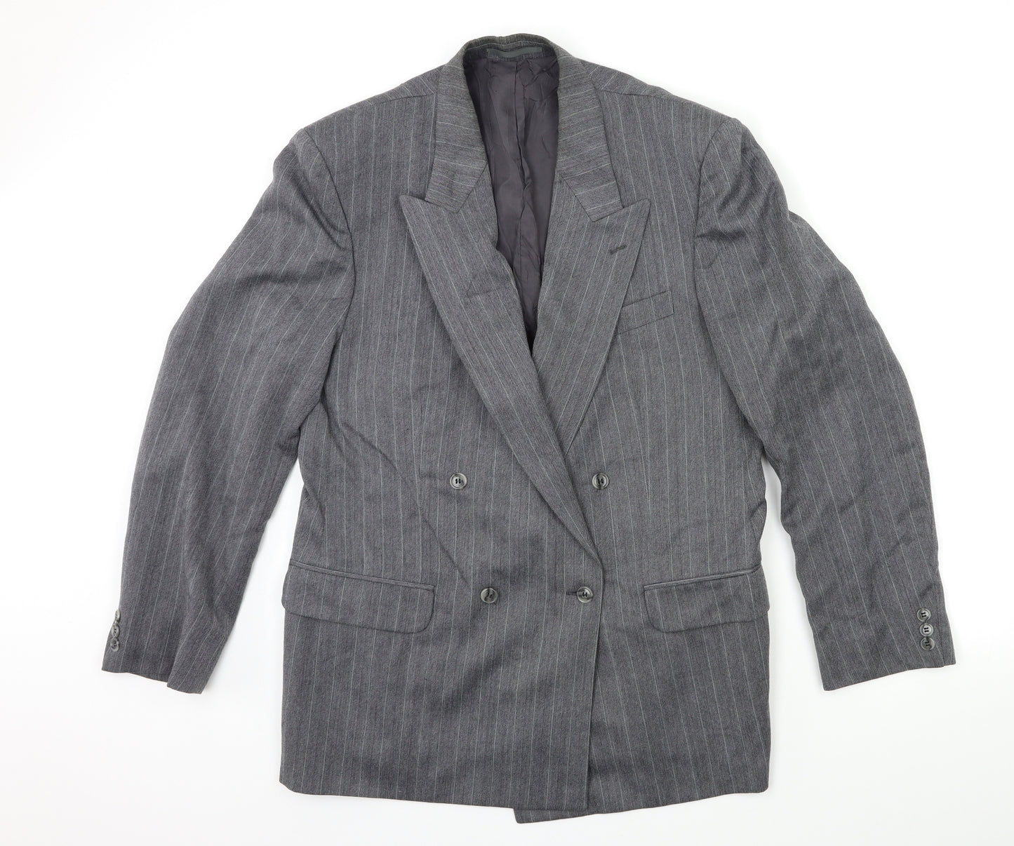 st Michael Mens Grey Striped  Jacket Suit Jacket Size 42