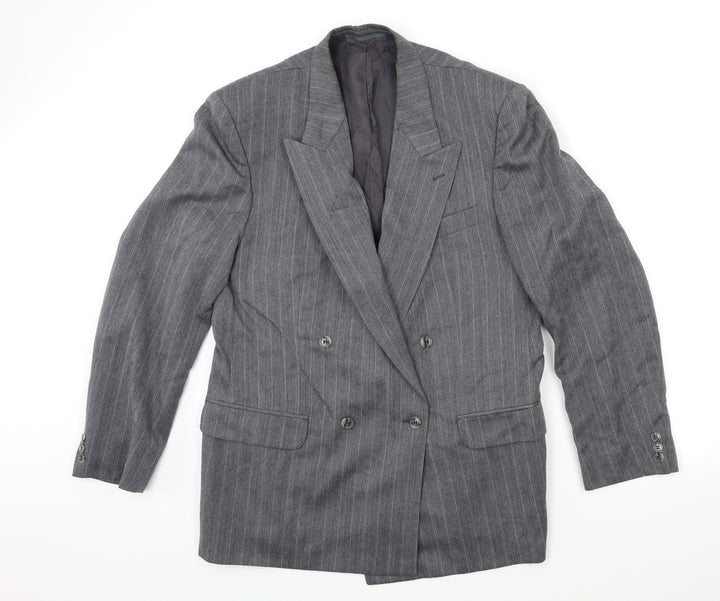 st Michael Mens Grey Striped  Jacket Suit Jacket Size 42
