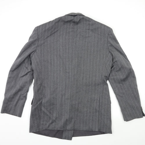 st Michael Mens Grey Striped  Jacket Suit Jacket Size 42