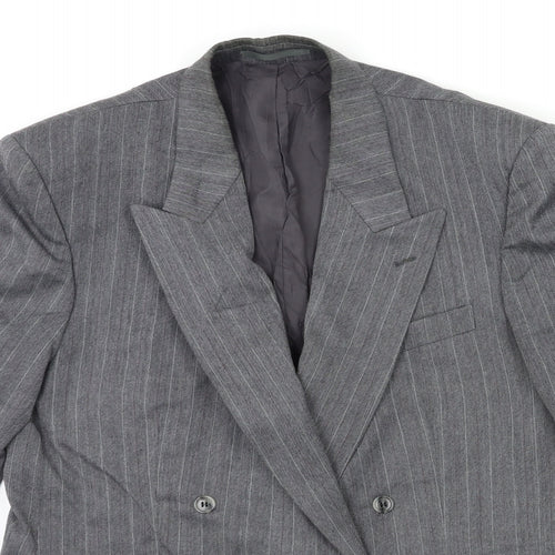 st Michael Mens Grey Striped  Jacket Suit Jacket Size 42