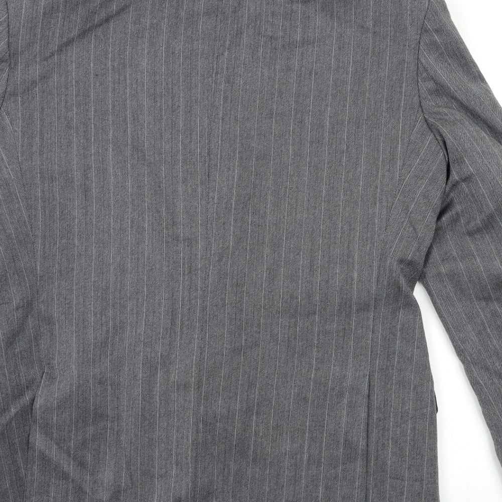 st Michael Mens Grey Striped  Jacket Suit Jacket Size 42