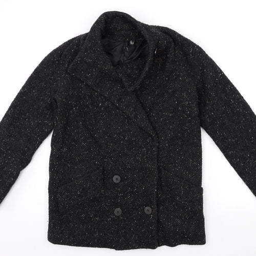 Mango Womens Black   Overcoat Coat Size M