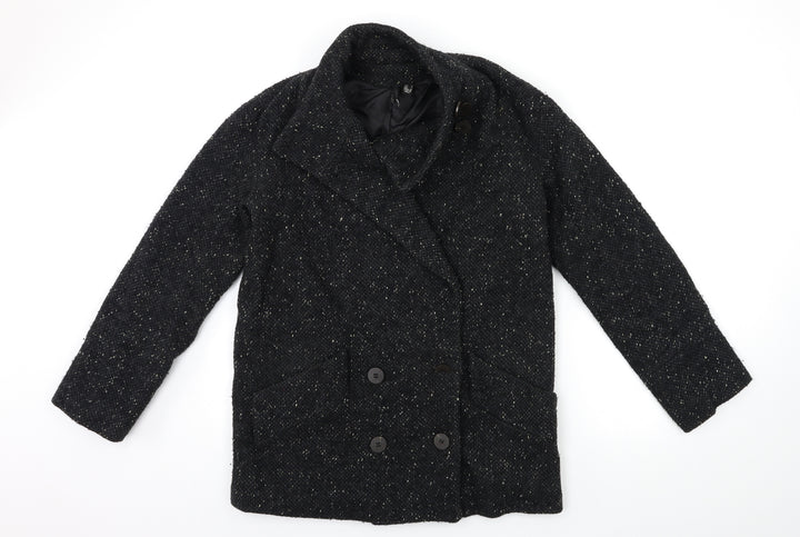 Mango Womens Black   Overcoat Coat Size M