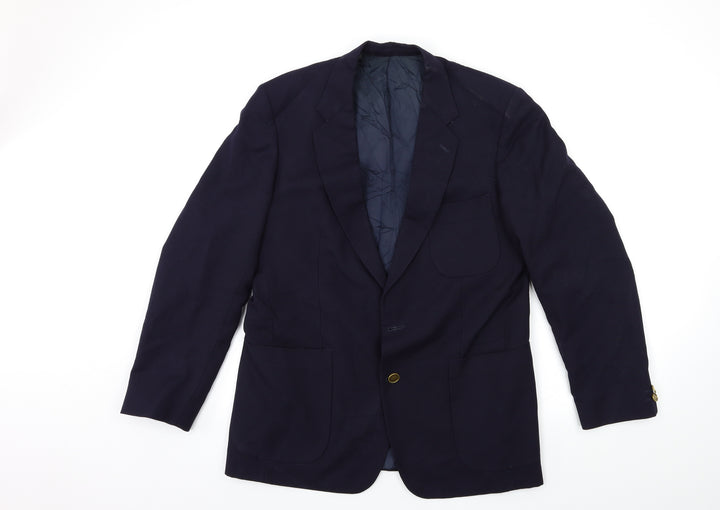 WILLIAM CHRISTIAN Mens Blue Jacket Suit Jacket Size 42