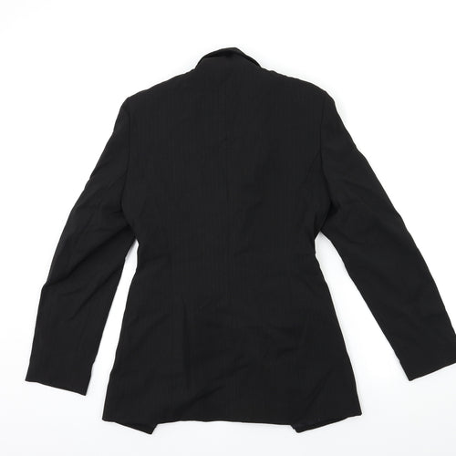 Select Womens Black Striped  Jacket Suit Jacket Size 8