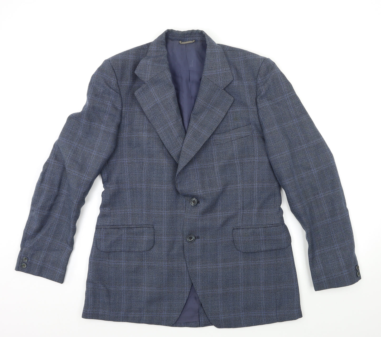Preworn Mens Blue Check  Jacket Suit Jacket Size 40