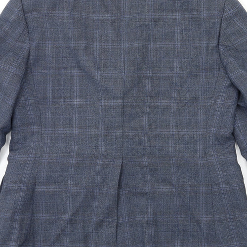 Preworn Mens Blue Check  Jacket Suit Jacket Size 40