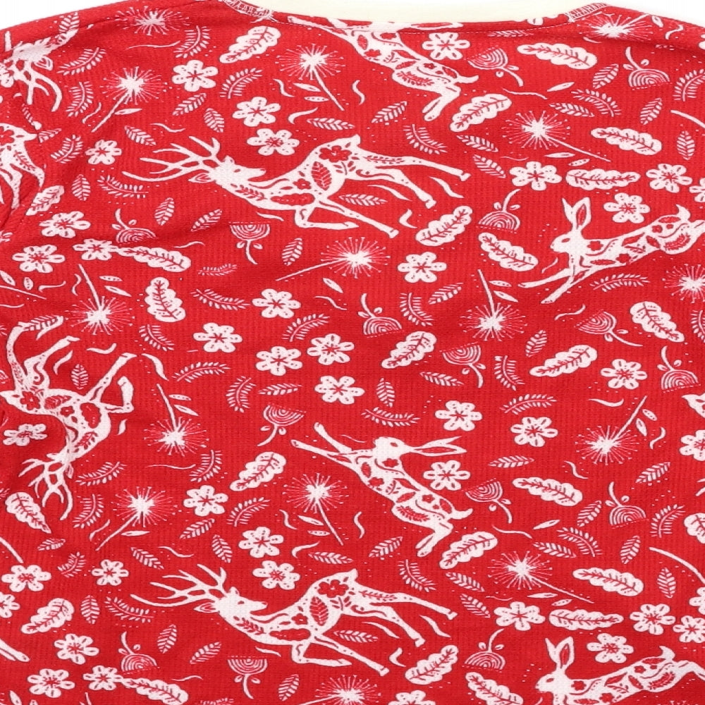 Matalan Girls Red Floral  Basic T-Shirt Size 13 Years