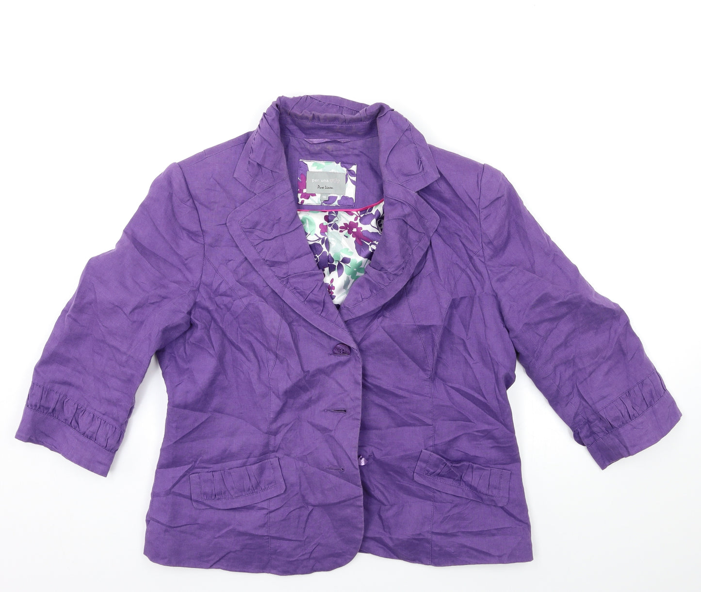Per Una Womens Purple   Overcoat Coat Size 16