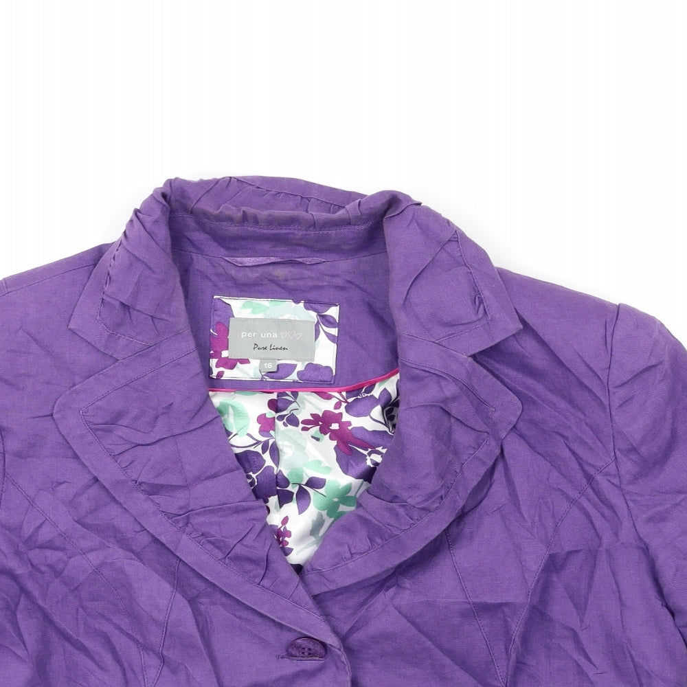 Per Una Womens Purple   Overcoat Coat Size 16