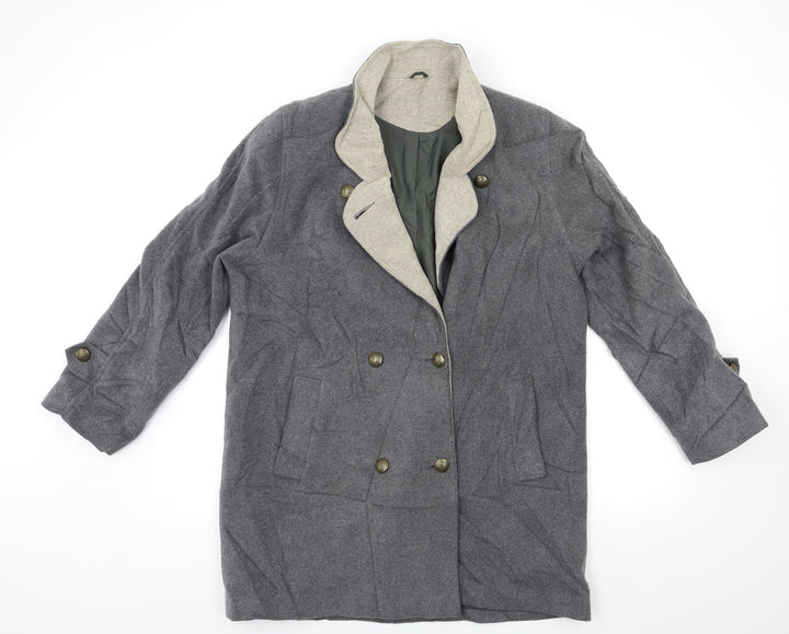 Preworn Womens Grey Overcoat Coat Size 12