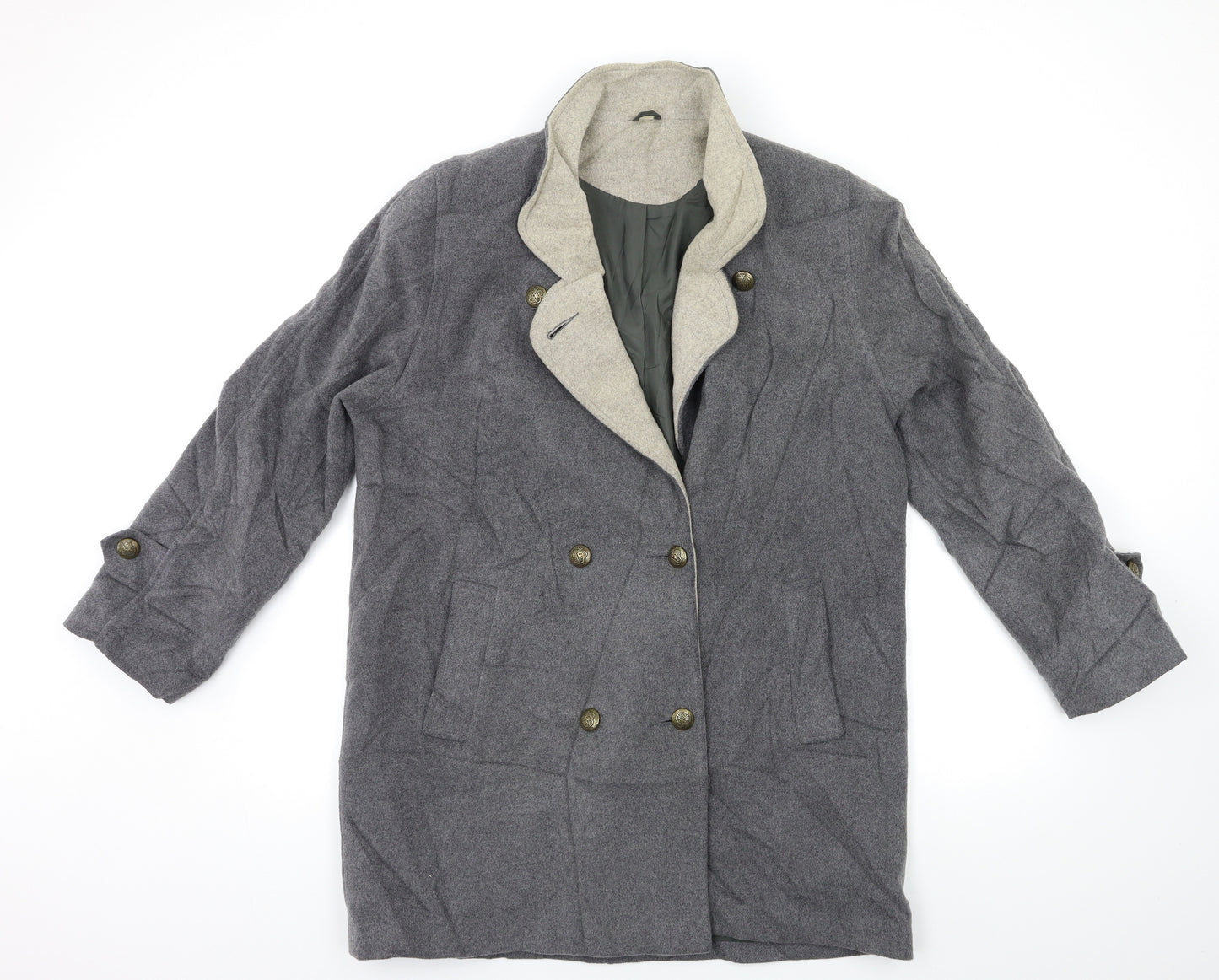 Preworn Womens Grey   Overcoat Coat Size 12