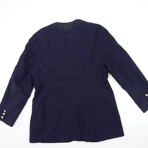 MICHELLE ROERTS Womens Blue   Biker Coat Size 16